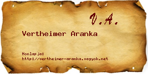 Vertheimer Aranka névjegykártya
